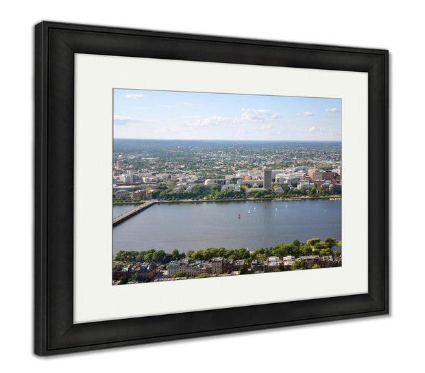 Framed Print, Mit Campus On Charles River Bank Boston - ultrawallart.com
