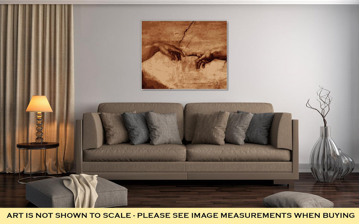Gallery Wrapped Canvas, Michaelangelos The Creation Of Adam - ultrawallart.com