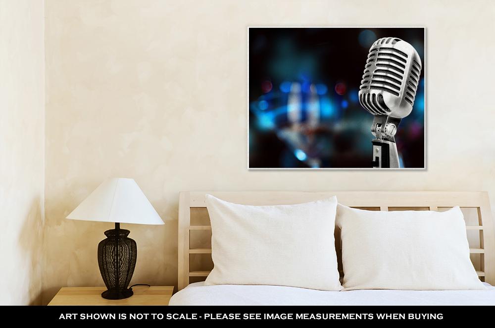 Gallery Wrapped Canvas, Silver Microphone - ultrawallart.com