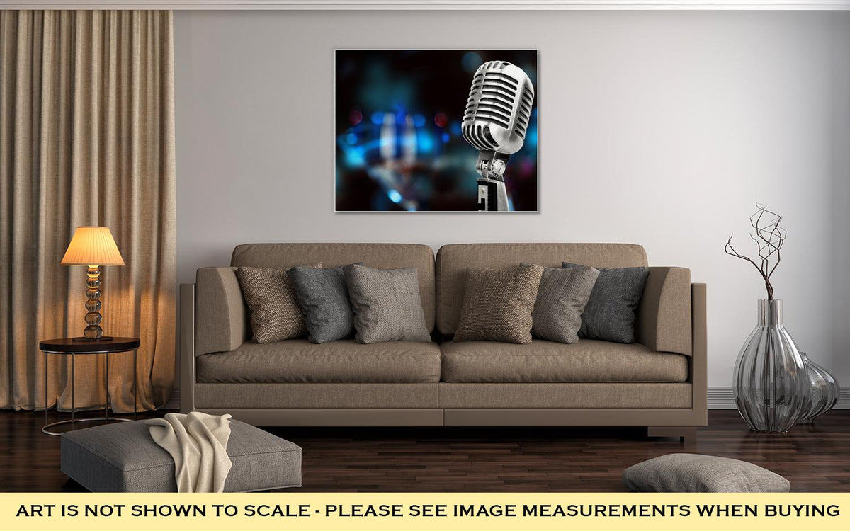 Gallery Wrapped Canvas, Silver Microphone - ultrawallart.com