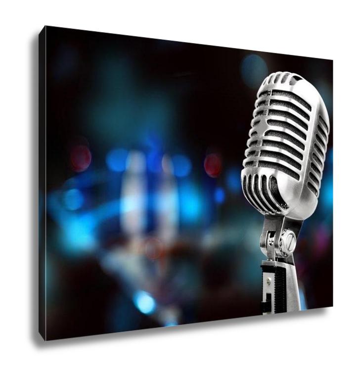 Gallery Wrapped Canvas, Silver Microphone - ultrawallart.com
