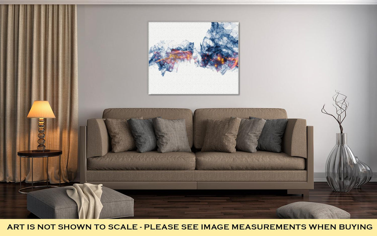 Gallery Wrapped Canvas, Linear Network Wave - ultrawallart.com