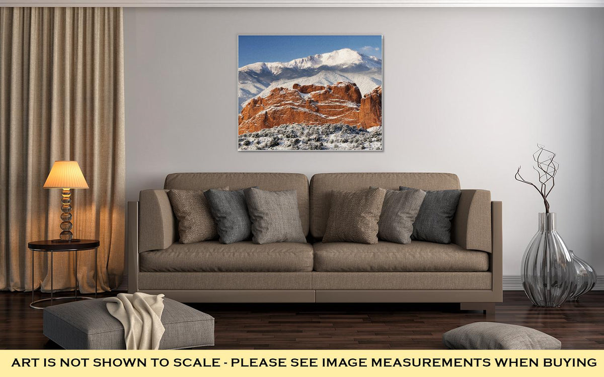 Gallery Wrapped Canvas, Pikes Peak And The Gardern Of The Gods - ultrawallart.com