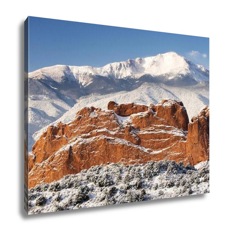 Gallery Wrapped Canvas, Pikes Peak And The Gardern Of The Gods - ultrawallart.com