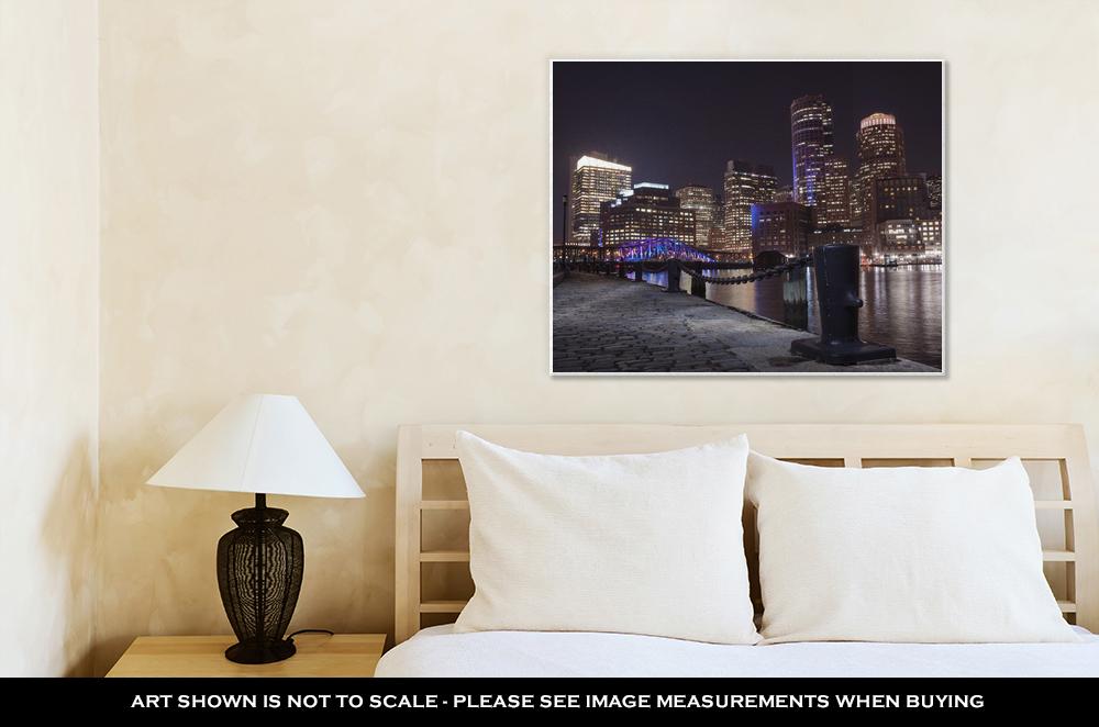 Gallery Wrapped Canvas, Boston Harbor And Financial District At Sunset In Boston Massachusetts - ultrawallart.com