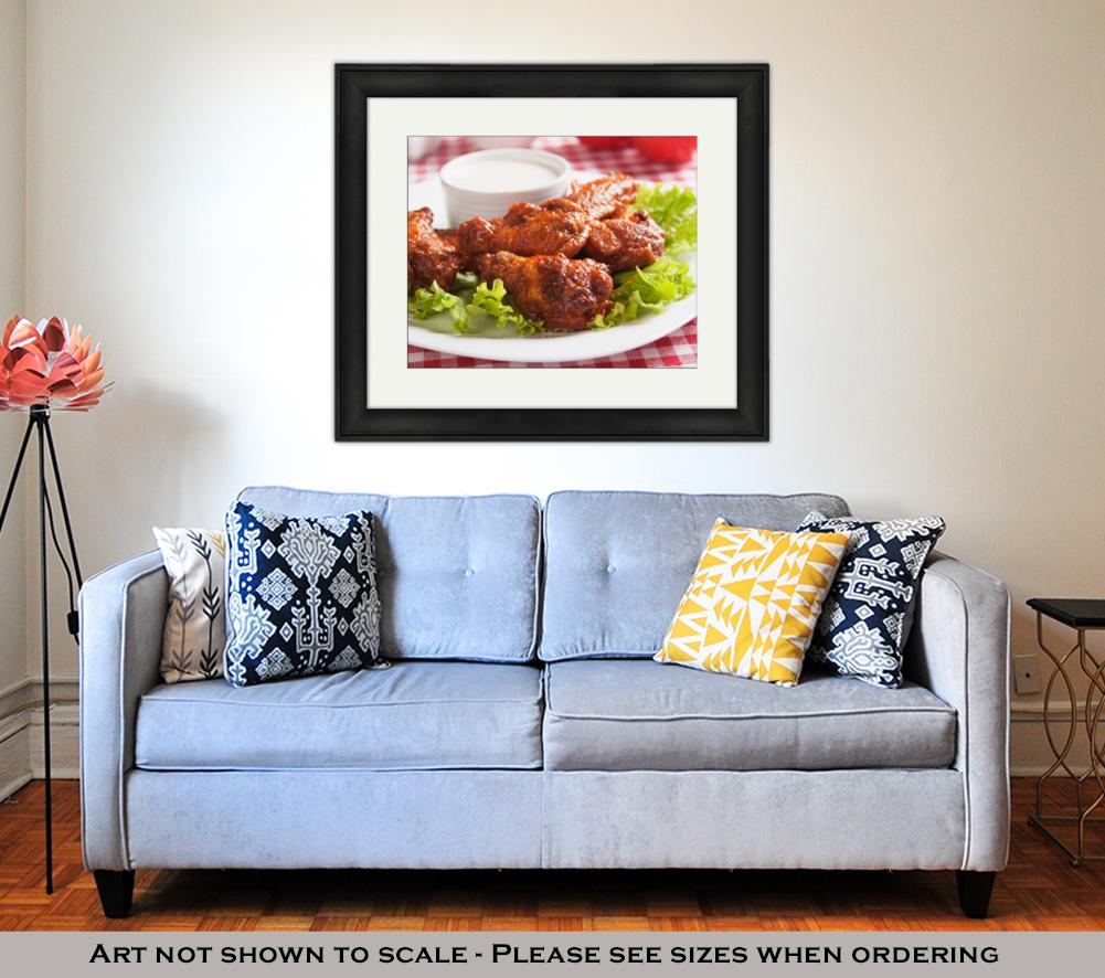 Framed Print, Buffalo Style Chicken Wings - ultrawallart.com