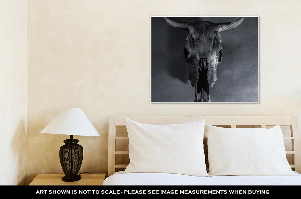 Gallery Wrapped Canvas, Black Bulls Skull - ultrawallart.com