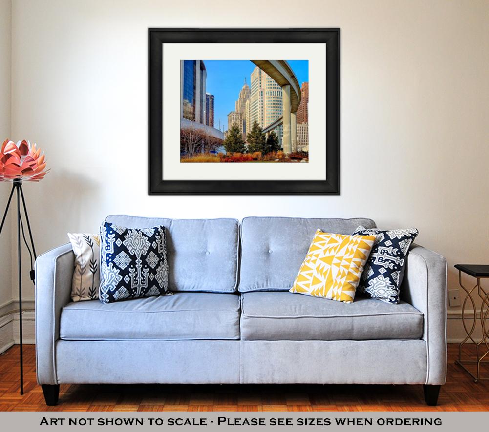 Framed Print, Detroit Rail Transit - ultrawallart.com