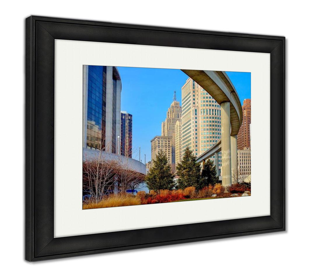 Framed Print, Detroit Rail Transit - ultrawallart.com