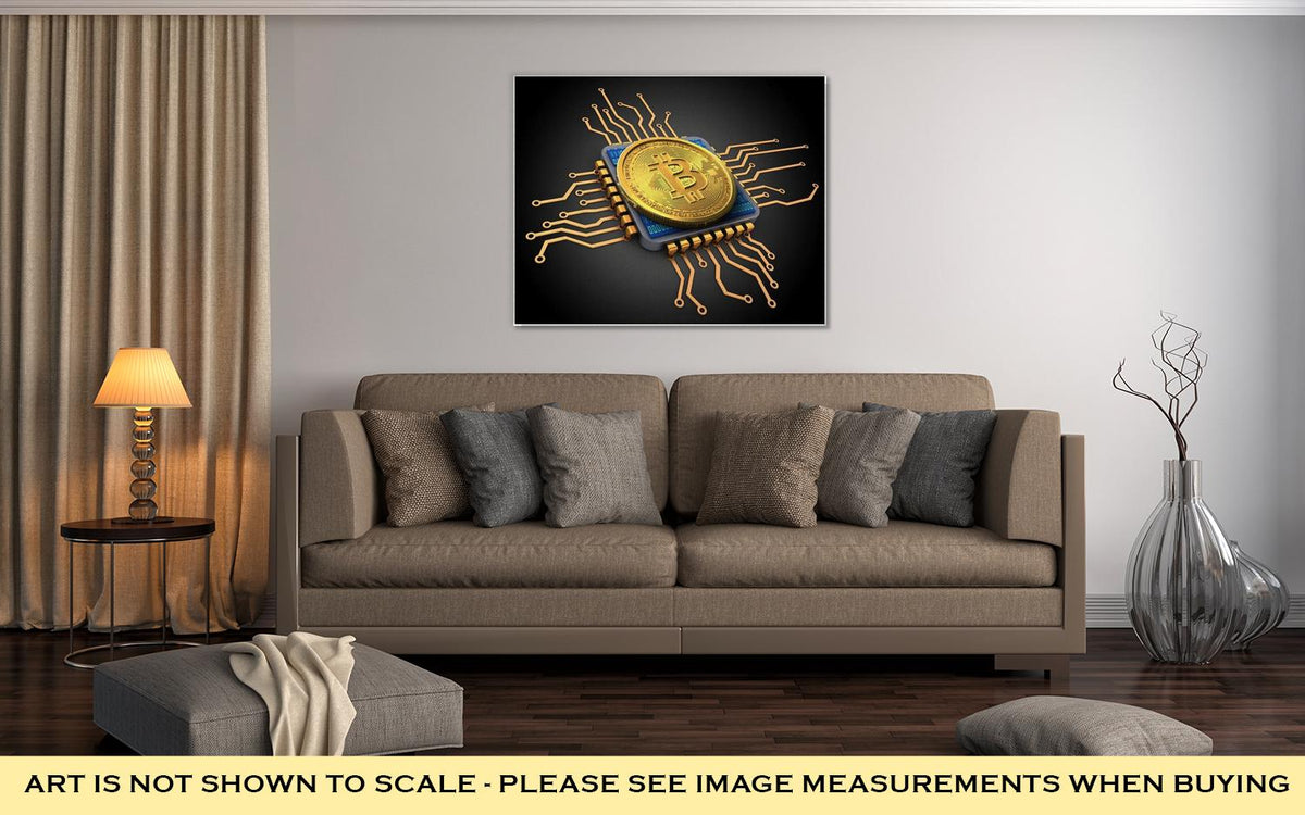 Gallery Wrapped Canvas, Illustration Of Bitcoin - ultrawallart.com