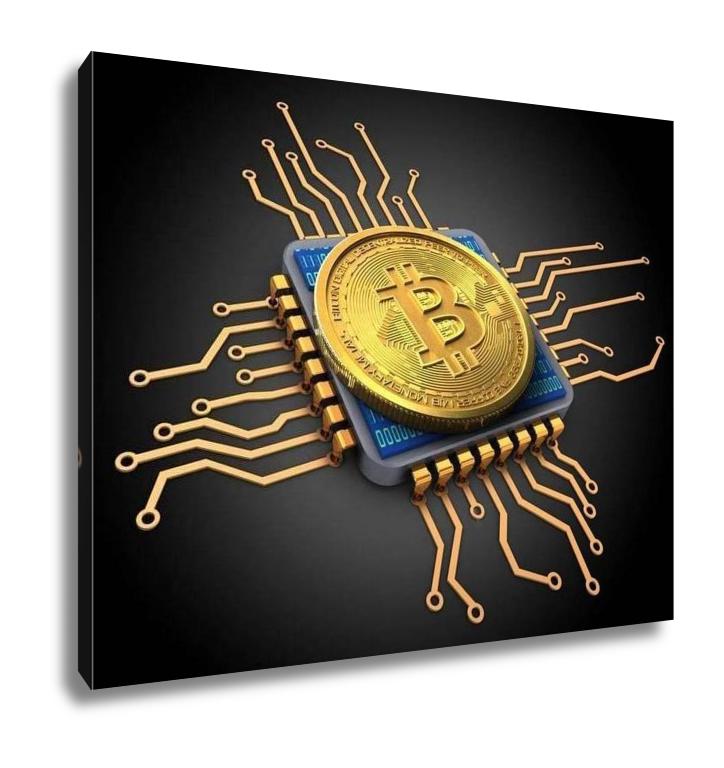 Gallery Wrapped Canvas, Illustration Of Bitcoin - ultrawallart.com