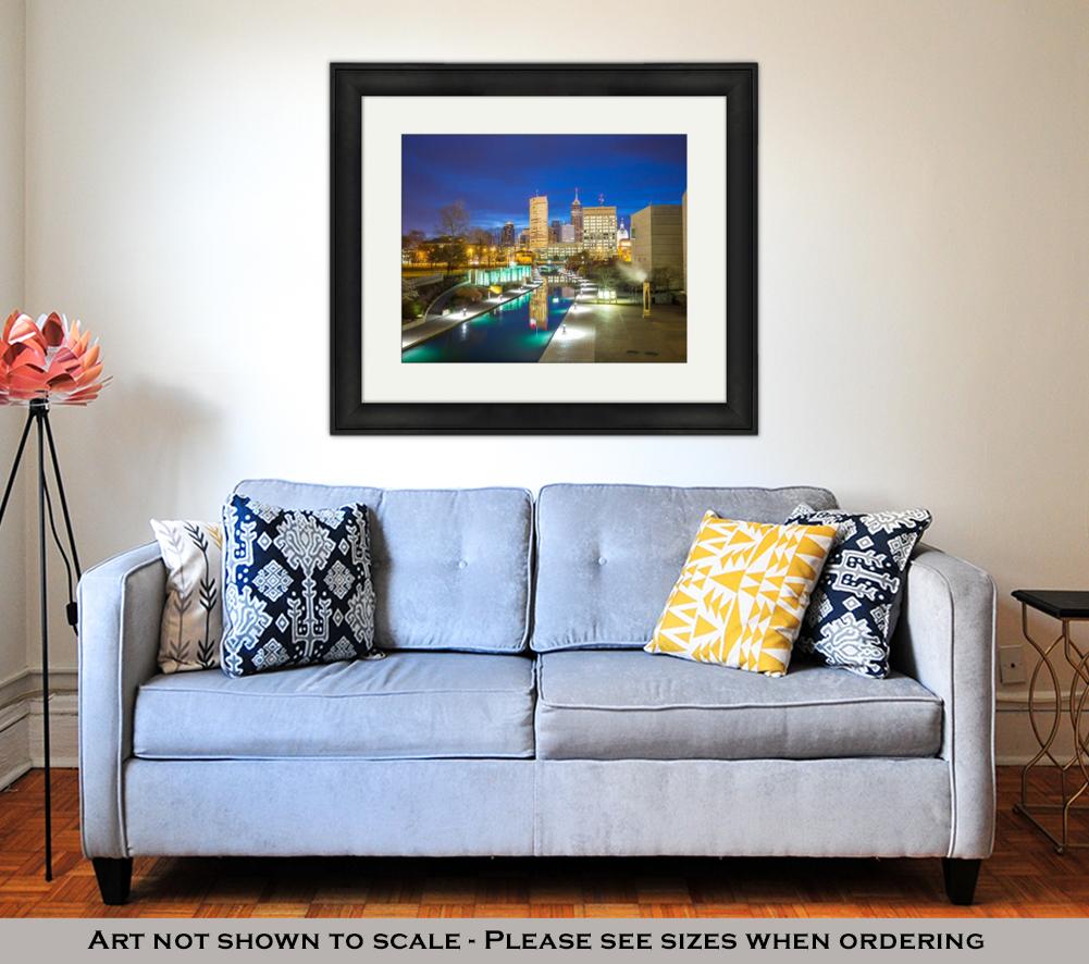 Framed Print, Downtown Indianapolis Skyline - ultrawallart.com