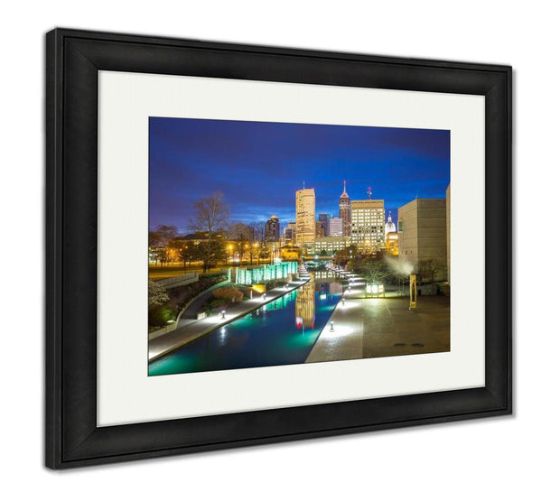 Framed Print, Downtown Indianapolis Skyline - ultrawallart.com