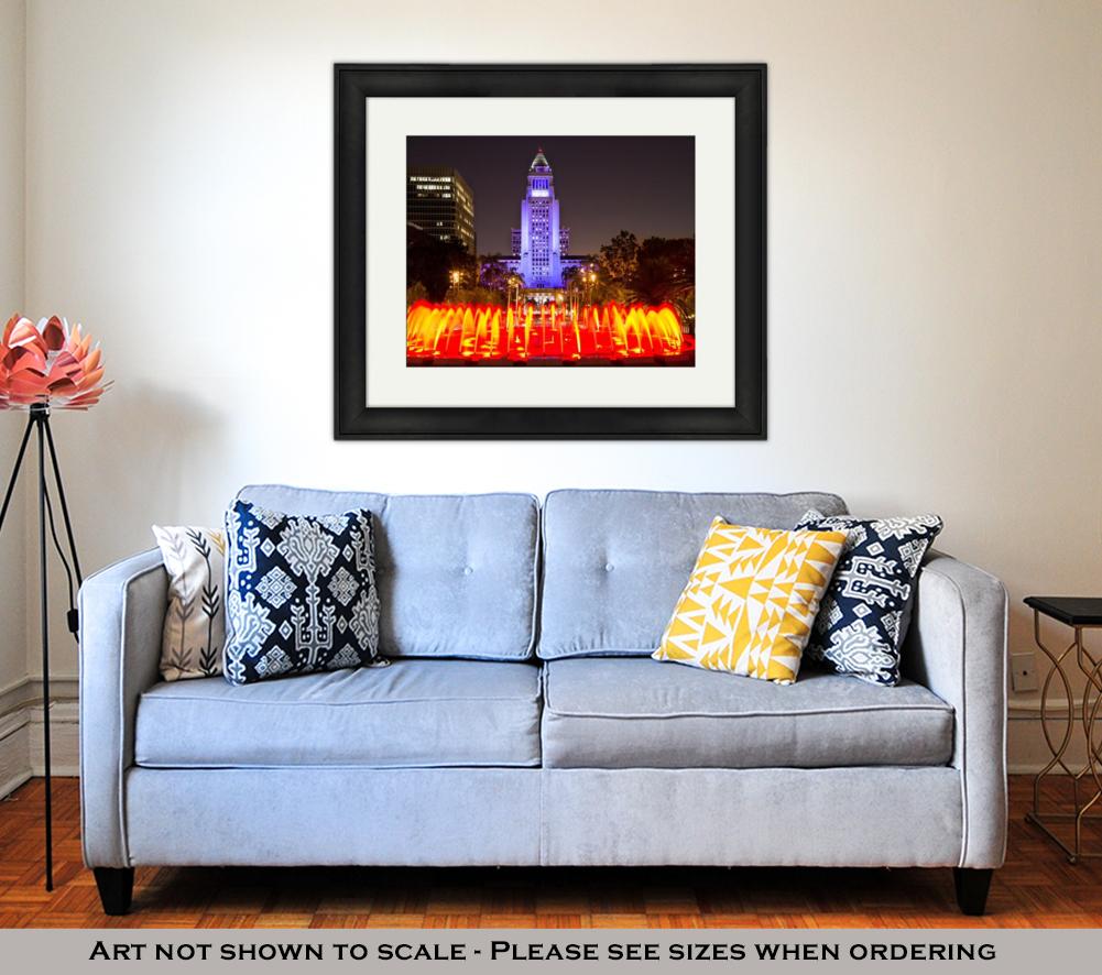 Framed Print, Los Angeles City Hall As Seen From The Grand Park - ultrawallart.com