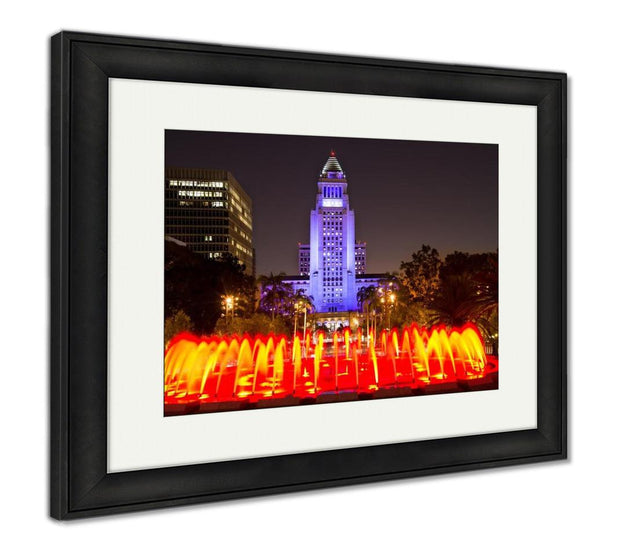 Framed Print, Los Angeles City Hall As Seen From The Grand Park - ultrawallart.com