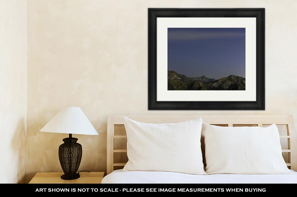 Framed Print, Night Stars Over San Gabriel Mountains - ultrawallart.com