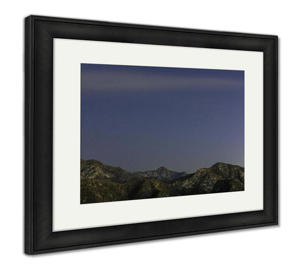 Framed Print, Night Stars Over San Gabriel Mountains - ultrawallart.com