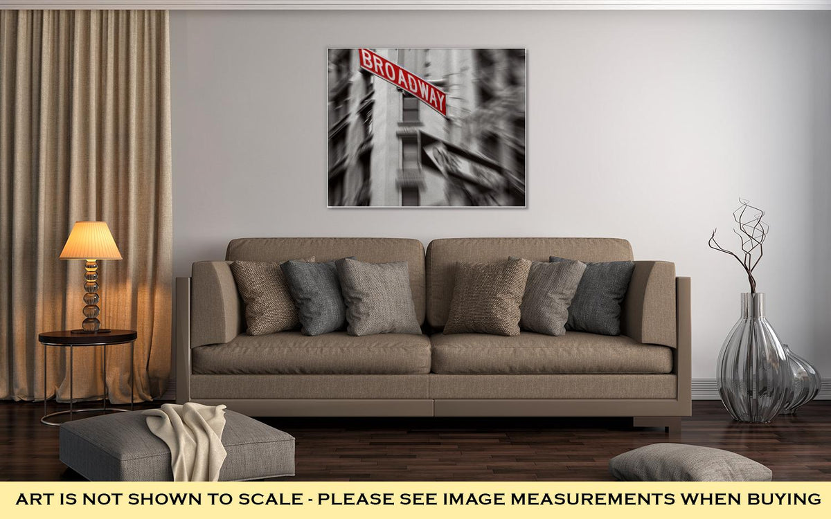 Gallery Wrapped Canvas, Red Broadway Sign - ultrawallart.com
