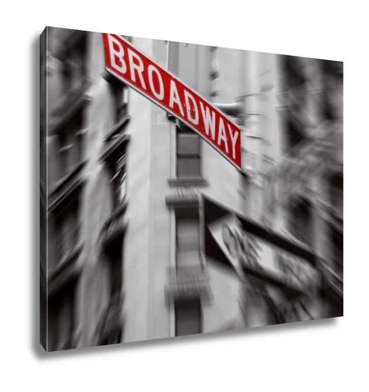 Gallery Wrapped Canvas, Red Broadway Sign - ultrawallart.com