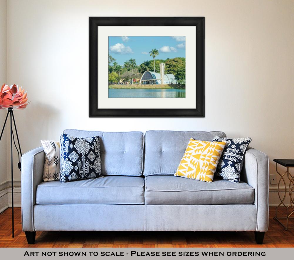 Framed Print, Concept For Travel Subject Minas Gerais Brazil Yellow Sign - ultrawallart.com