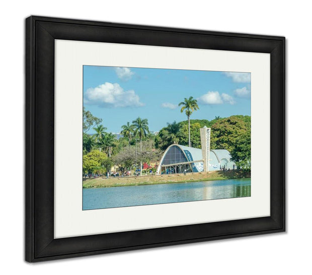 Framed Print, Concept For Travel Subject Minas Gerais Brazil Yellow Sign - ultrawallart.com
