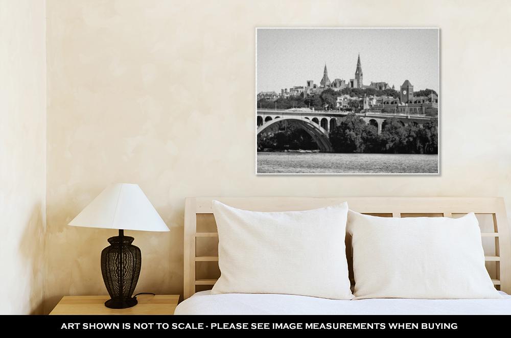 Gallery Wrapped Canvas, Washington Dc Georgetown And Key Bridge - ultrawallart.com