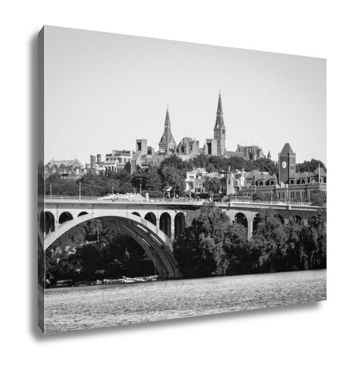 Gallery Wrapped Canvas, Washington Dc Georgetown And Key Bridge - ultrawallart.com