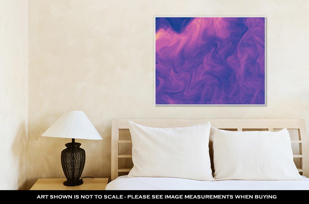 Gallery Wrapped Canvas, Lowkey Purple Pink Modern Abstract Fractal Art Dark Illustration With A Chaotic - ultrawallart.com